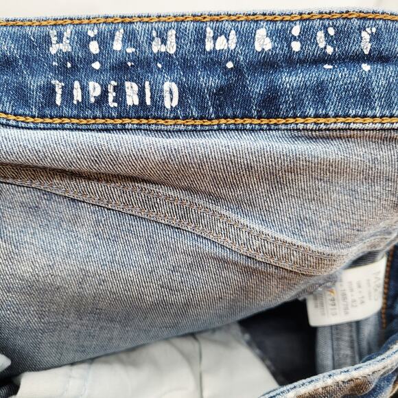 M&S Indigo Blue Jeans Medium Wash Skinny Ankle Mid-Rise Raw Hem Women's 42 (EU) - Picture 7 of 9